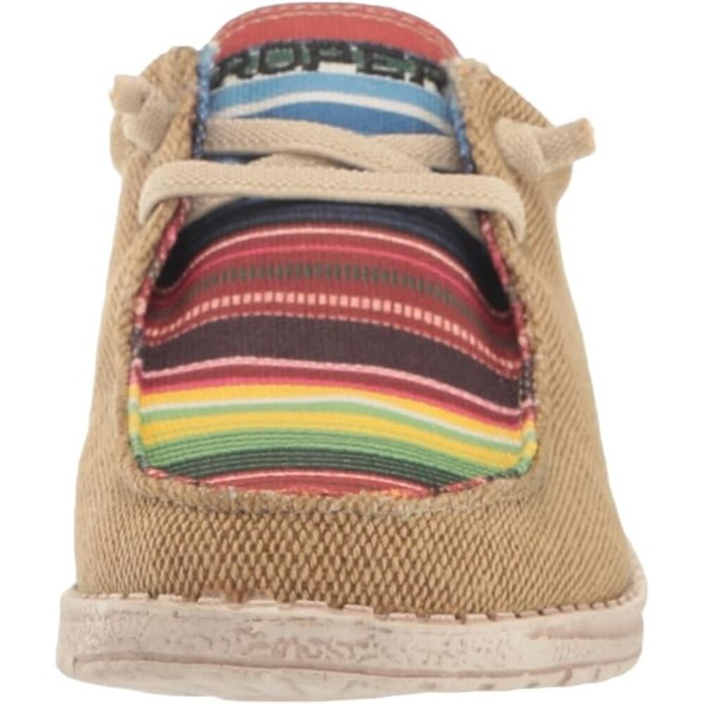 Roper Hang Loose Kids Loafers Size 3 Little Kid Tan Multicolor Moc Toe Slip On - Picture 4 of 8